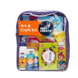 Fevicreate Art & Craft Kit, All in One DIY Crafting Kit for Children, Back to School Bag Includes a Sling Bag with Assorted Colours, Canvas, Activity Book |Best Gift for Boys & Girls Ages 5-14