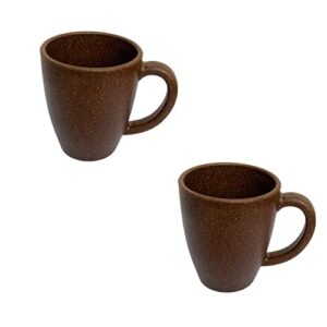 Irida Naturals Rice Husk Unbreakable Coffee Mug Set of 2-300 ML, Reusable, Dishwasher, Freezer & Microwave Safe Mugs, Eco-Friendly Bamboo Fiber Milk and Tea Mug for Kids and Adults (Coffee Brown)