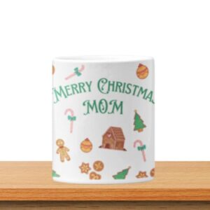 Stara KIDS Christmas Mugs - Merry Christmas MOM (Can be Personalised)| 11 oz Ceramic Mug in Eco-Friendly - Green Packaging | MOM Christmas Gift |Coffee Mug for MOM