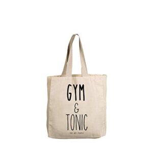 The Art People India Canvas Eco-Friendly Gym and Tonic Tote Bag (Off White)