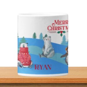 Stara KIDS Personalised Christmas Mugs - Winter in North Pole | 11 oz Ceramic Mug in Eco-Friendly Green Packaging | Personalised Christmas Gift | Customised Products