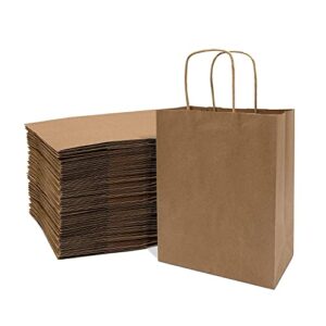 Gitanjali Paper Curves® -Kraft Paper Bags 8"x10"x4"(Brown) 25 pcs -Small Shopping Merchandise Retail Paper Carry Bags, Craft Paper Gift Bags - Disposable Recycled Eco Friendly Paper Bags (25 pcs)