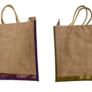 Business Group India Eco friendly Jute Bags with Handle |Grocery Hand Bag|Pack of 2|,02