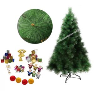 Vikrida 6.5 Feet Artificial Pine Green Christmas Tree with 102 Pcs Decoration Ornaments Perfect for Christmas Decoration