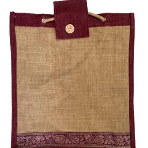 Business Group India Eco friendly Jute Bags with Handle with Velcro Lock |Grocery Hand Bag|02