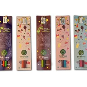 Prithwe Eco-Friendly Recycled Plantable Seed Pencils-Gift Pack (Pack Of 20 Pencils-2 X 10 Sleeves)|Black