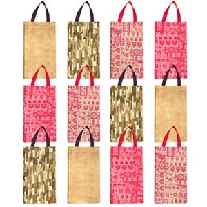 Sankh Bags Fancy Eco Friendly Reusable Multipurpose Rectangular Promotional Shopping Carry Bags with Loop Handle Gift Bag (26 x 11 x 38 CM_Pack of 12) (New Multi Colour) (Multi-Colour)