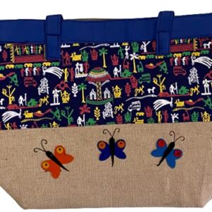 Business Group India Eco friendly Ladies Sparrow Design Jute Hand Bag -010