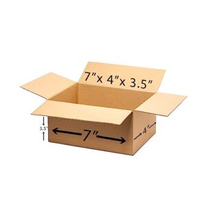 BonKaso Premium Eco-friendly 3 Ply Corrugated Packing Box for Secure Shipping, Moving, Courier & Goods Transportation, Brown, 7x4x3.5 Inches - (Pack of 60)