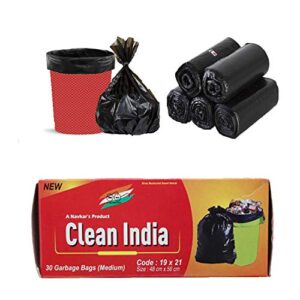 Clean India Premium Eco Friendly- Biodegradable Garbage Bags Pack of 10 (Medium) Size 48 cm x 56 cm (300 Bags) (Black Colour)