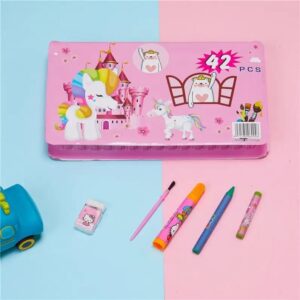 MT HUB THE TOY STORE 42 pcs parent-child interaction kids travel art set Eco Friendly Material painting art stationery set