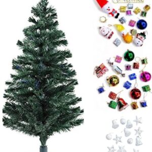 PARTISH 5 Feet Christmas Tree with All 56 Decoration Ornaments l Xmas Tree for Home (Plastic, 5 Feet)