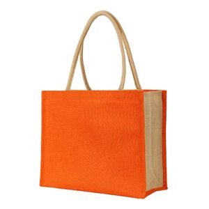 DOUBLE R BAGS Eco Friendly Jute Unisex Vegetable Grocery Travel Shopping Tote Bag for Office Tiffin Lunch and Bottle With Strong Shoulder Handles Large