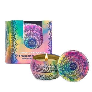 Bryan & Candy Scented Candles Gift Set for Women & Men, Neroli & Honeycomb 100 gm Each Soy Wax Eco Friendly Printed Tin