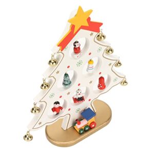 Wooden Christmas Tree, Plane Shape Desktop Wooden Christmas Tree Decoration Safe Eco-friendly Composite Shatterproof Wooden For Events (White)