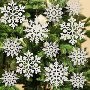 Ascension White Snow Flakes for Christmas X max Decoration Christmas Xmas Hanging Ornaments Chirstmas Tree (Pack of 30)