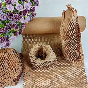 Dev® Eco-Friendly imported Virgin Expandable Honeycomb gift wrapping Kraft Paper bubble Wrap Packaging roll (15" × 10 mtr) Expanded up to 15 mtr